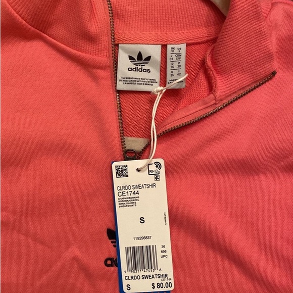 New Adidas Women Pink Sweatshirt S - Picture 3 of 3